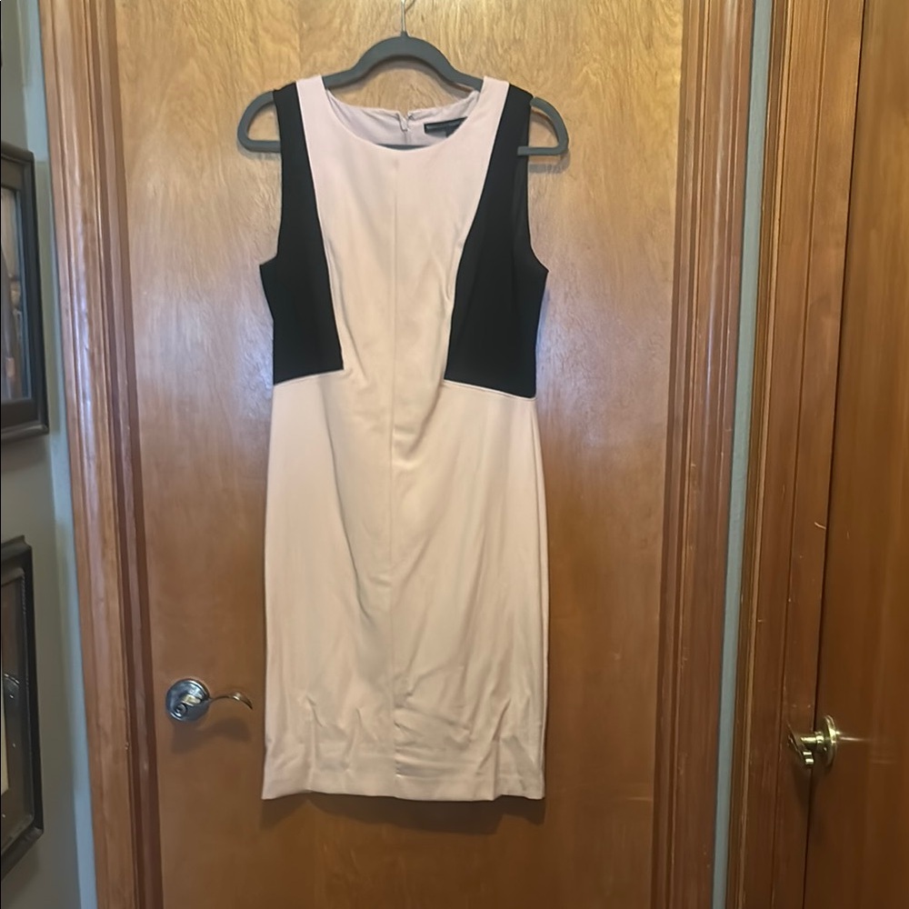 White House Black Market Cream Sheath Midi Dress
